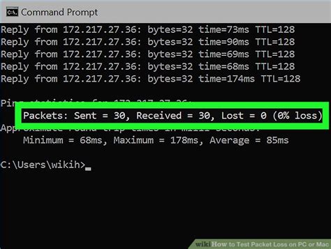 ping testing for packet loss